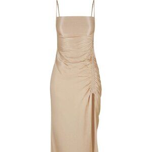 Shona Joy La Lune Ruched Maxi Dress Gold NWT